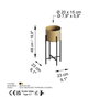Aberto Design Maceta Decorativa GED-026-A Negro y Dorado